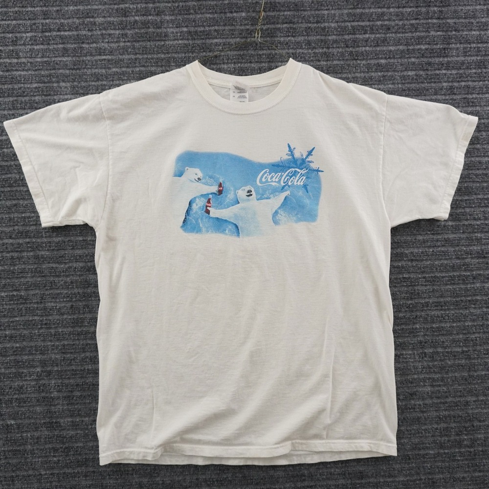 Coca-Cola T-Shirt Men XL White Polar Bear Graphic Tee